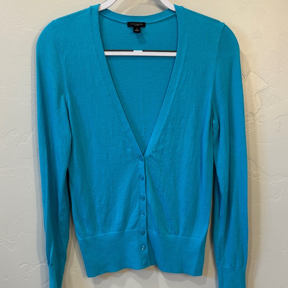 Ann Taylor Turquoise Cardigan